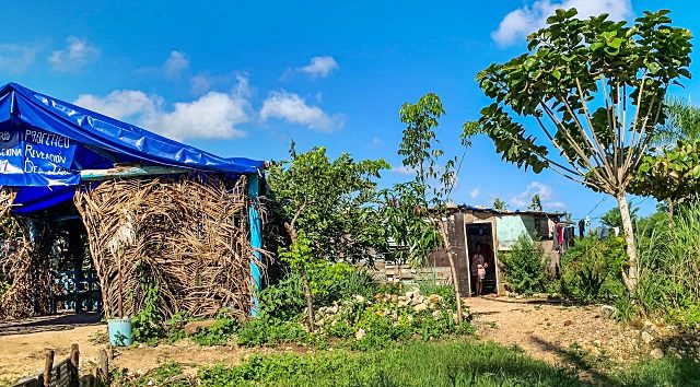 Vista de casas rusticas en la comunidad de El Cepem