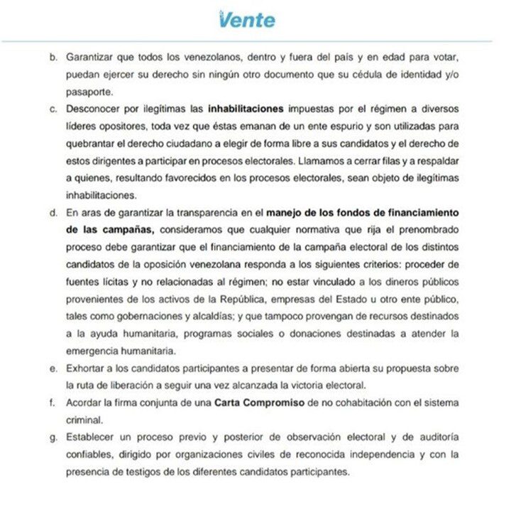 Comunicado Vente Venezuela 8 9 2022