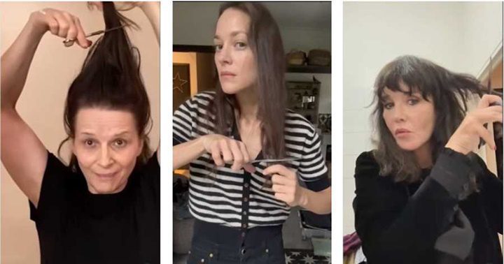 Juliette Binoche Marion Cotillard e Isabelle Adjani - Una eurodiputada y artistas europeas se cortaron el pelo en apoyo y solidaridad con las mujeres iraníes