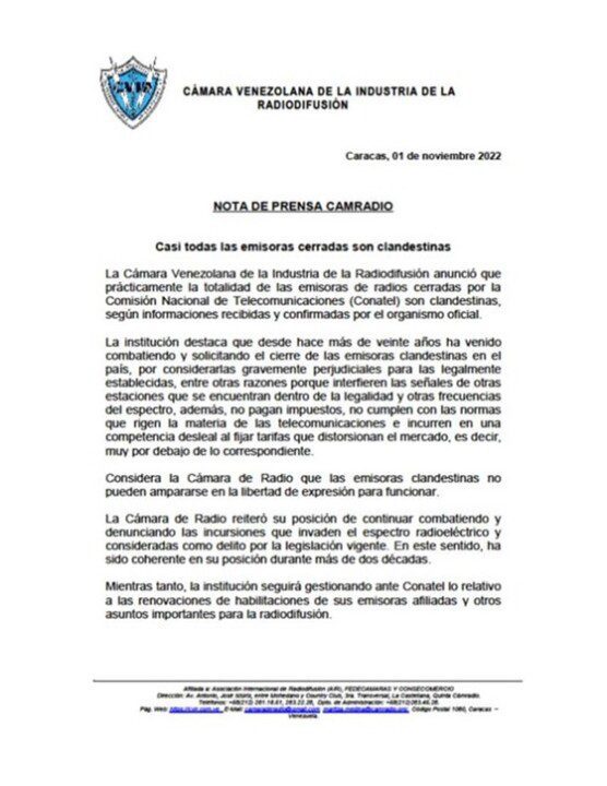 Camara venezolana de la radiodifusion