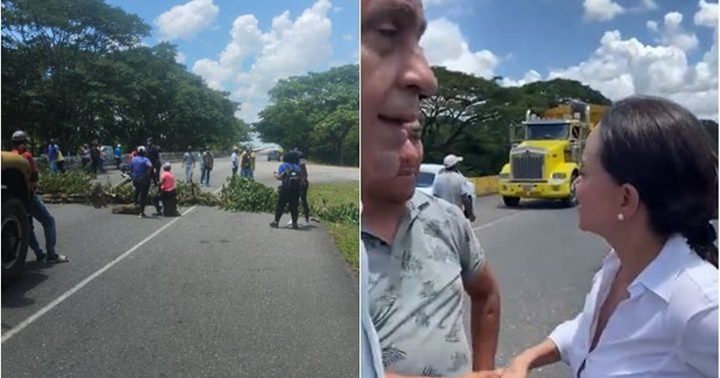 María Corina Machado y chavistas en portuguesa