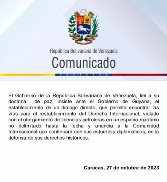 cancilleria Venezuela y Guayana Esequiba 27 10 2023 1