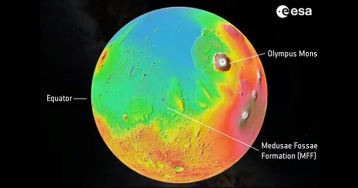 Agua helada en Marte
