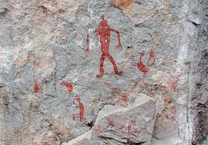 Pinturas rupestres en Santa Elina.