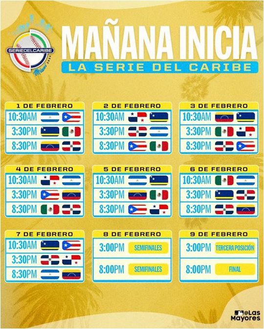 Calendario Serie del Caribe 2024