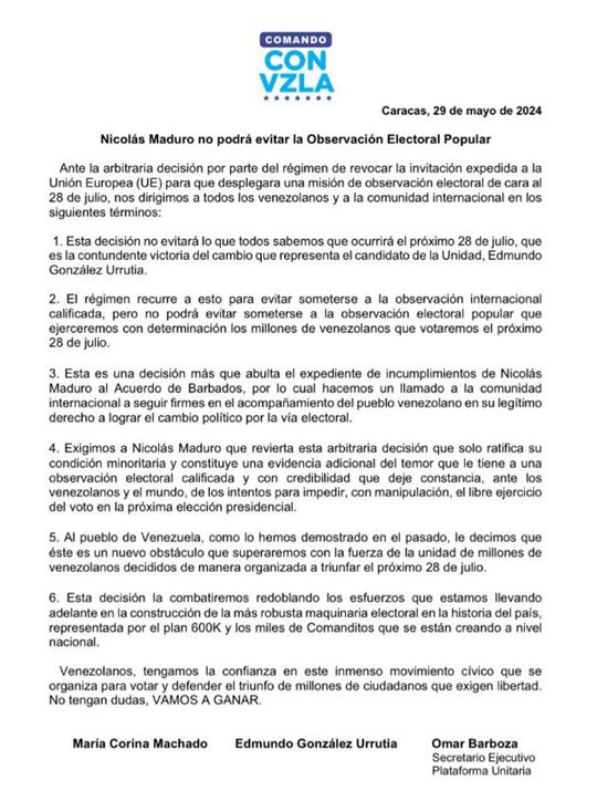 Comando María y Edmundo 29 5 2024