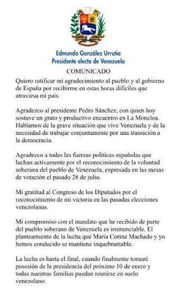 Edmundo González 12 9 2024