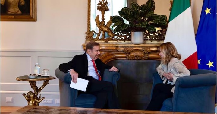 Edmundo González y Giorgia Meloni