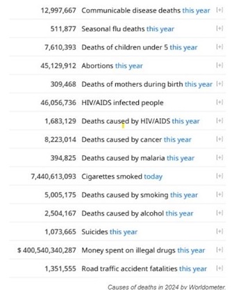 Víctimas el mundo 2025