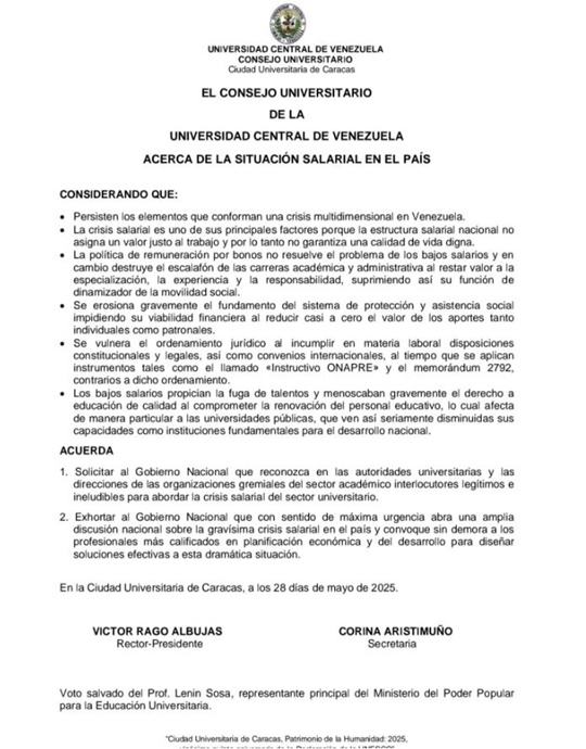 Comunicado UCV 2 6 2025