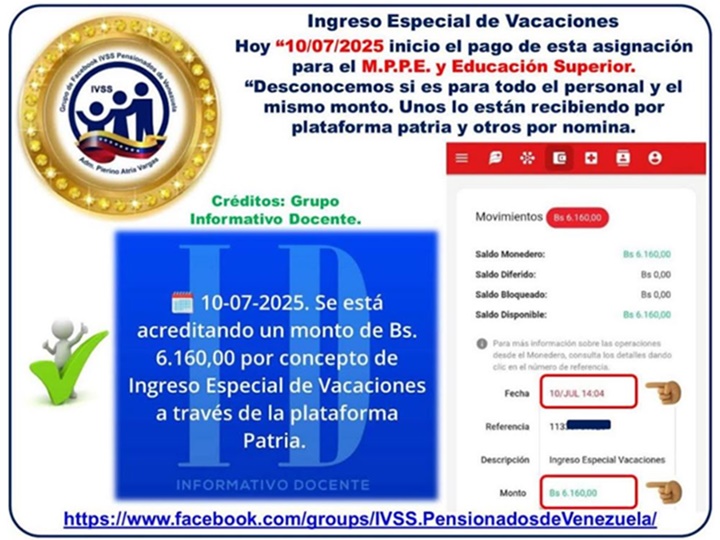 Bono vacacional mestros 2025