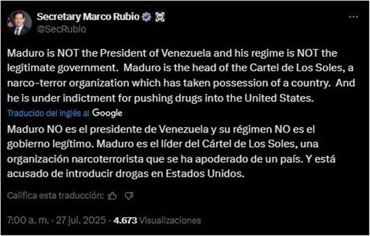 Marco Rubio 27 7 2025