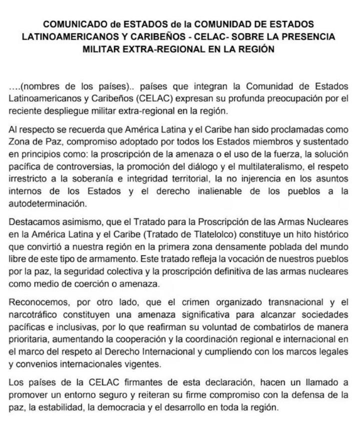 Comunicado Celac 5 9 2025