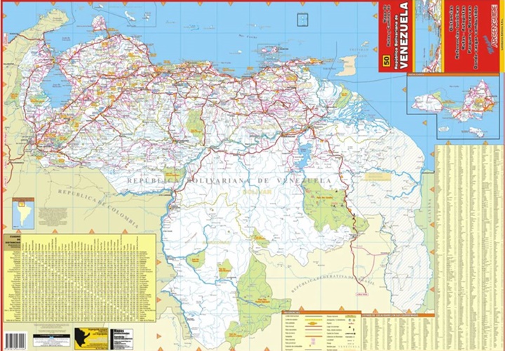 Mapa carreteras de Venezuela