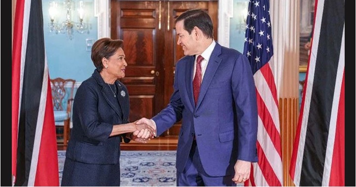 Kamla Persad Bissessar y Marco Rubio