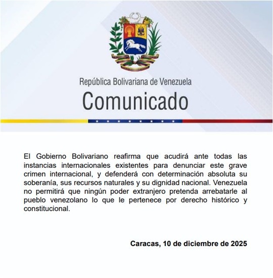 Comunicado Venezuela 10 12 2025 2