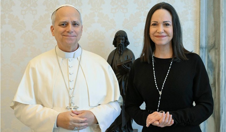 Papa Léón XIV y María Corina Machado 2