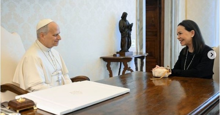 Papa Léón XIV y María Corina Machado 3