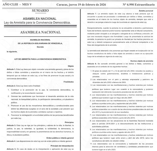 Gaceta Oficial 19 2 2026